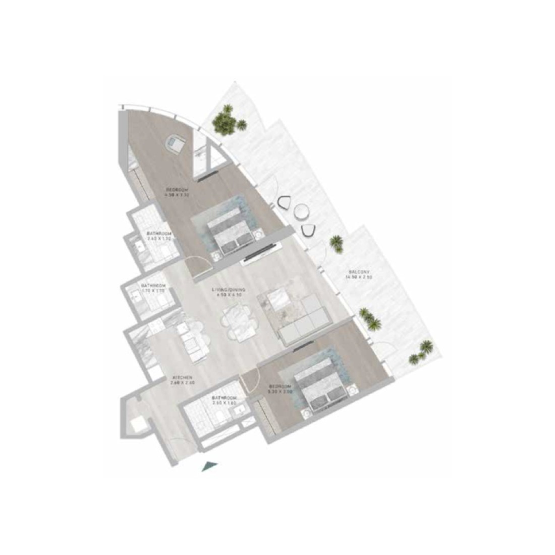 2 Bedrooms in Canal Heights II