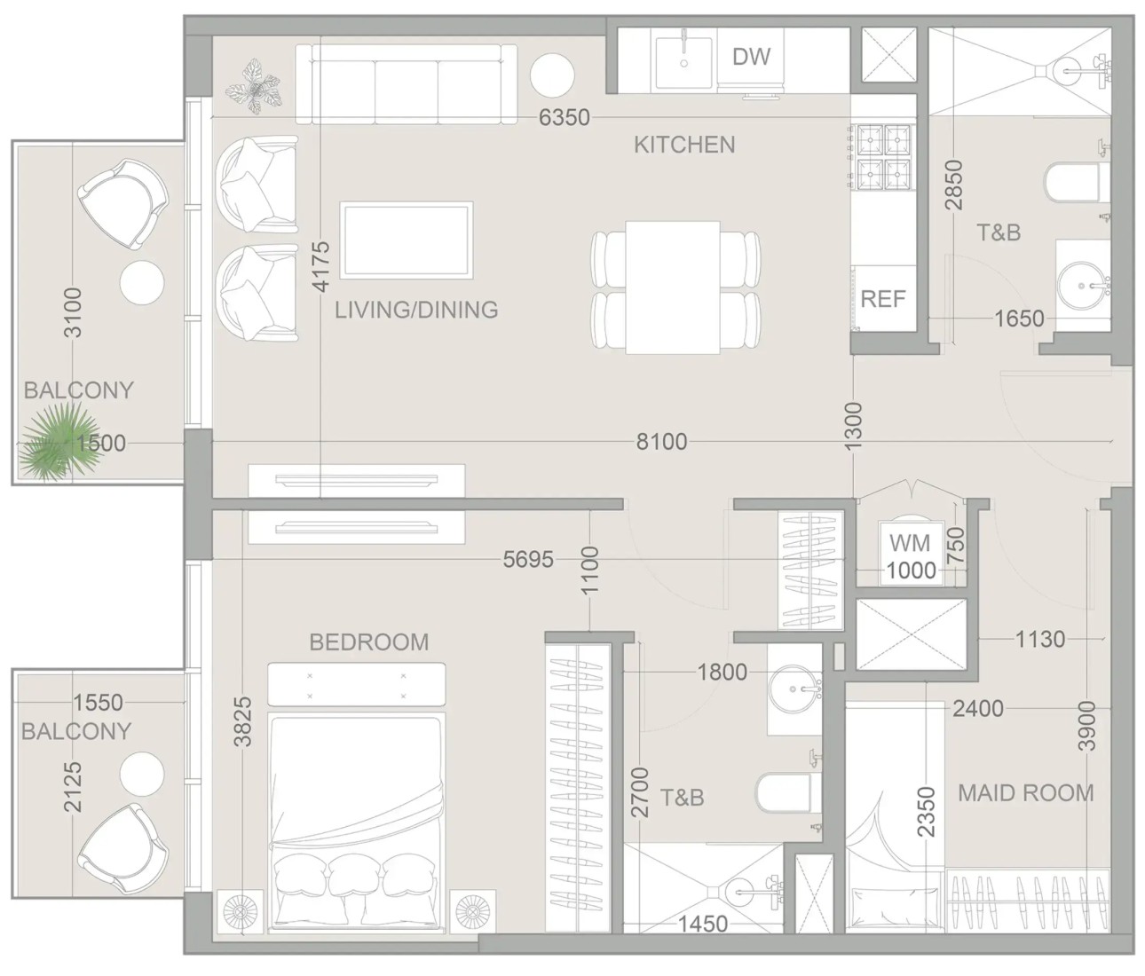 1 Bedroom in 1WOOD Residence