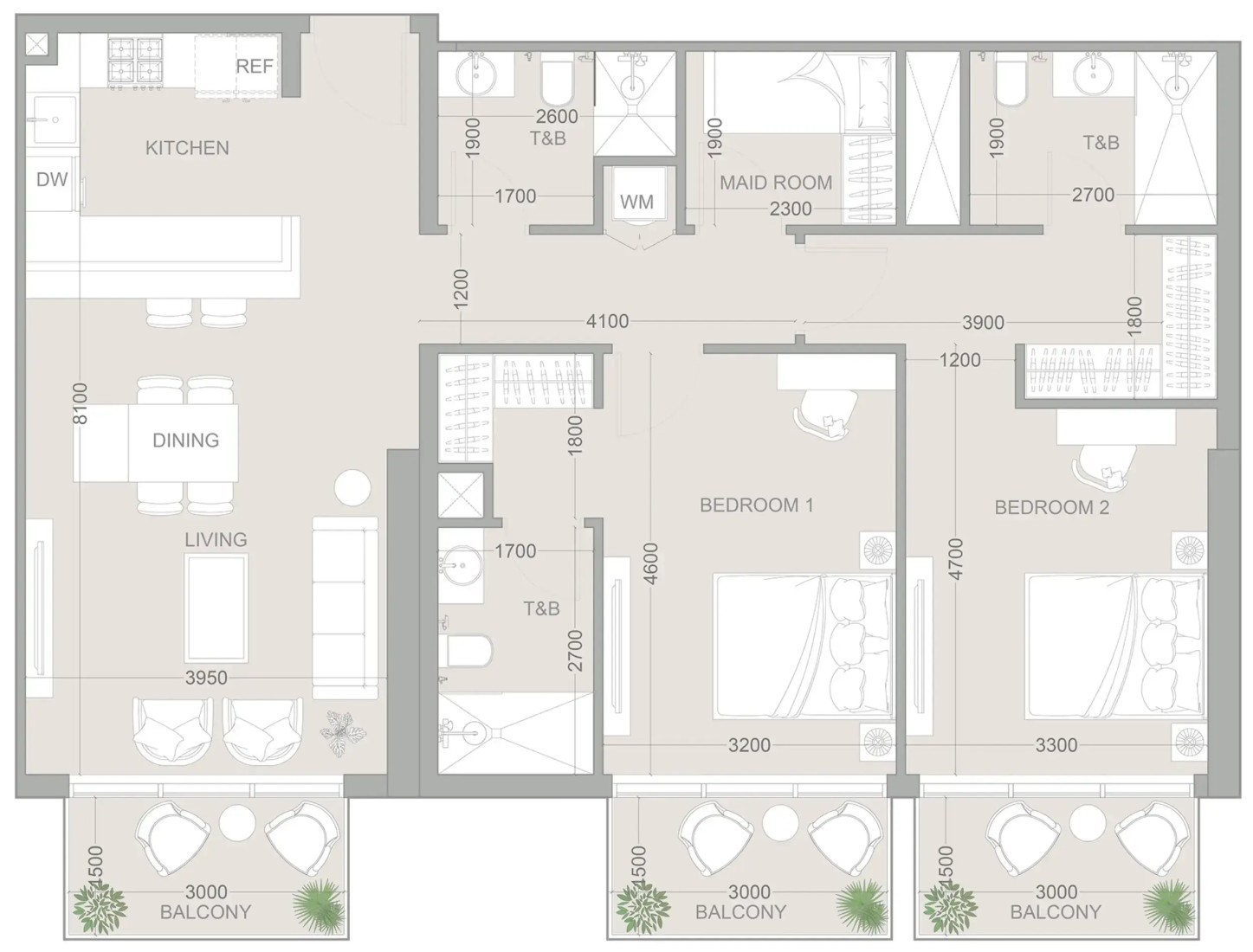 1.5 Bedrooms in 1WOOD Residence
