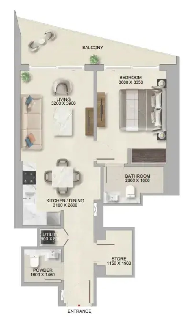 1 Bedroom in The Tranquil at Sobha Centra