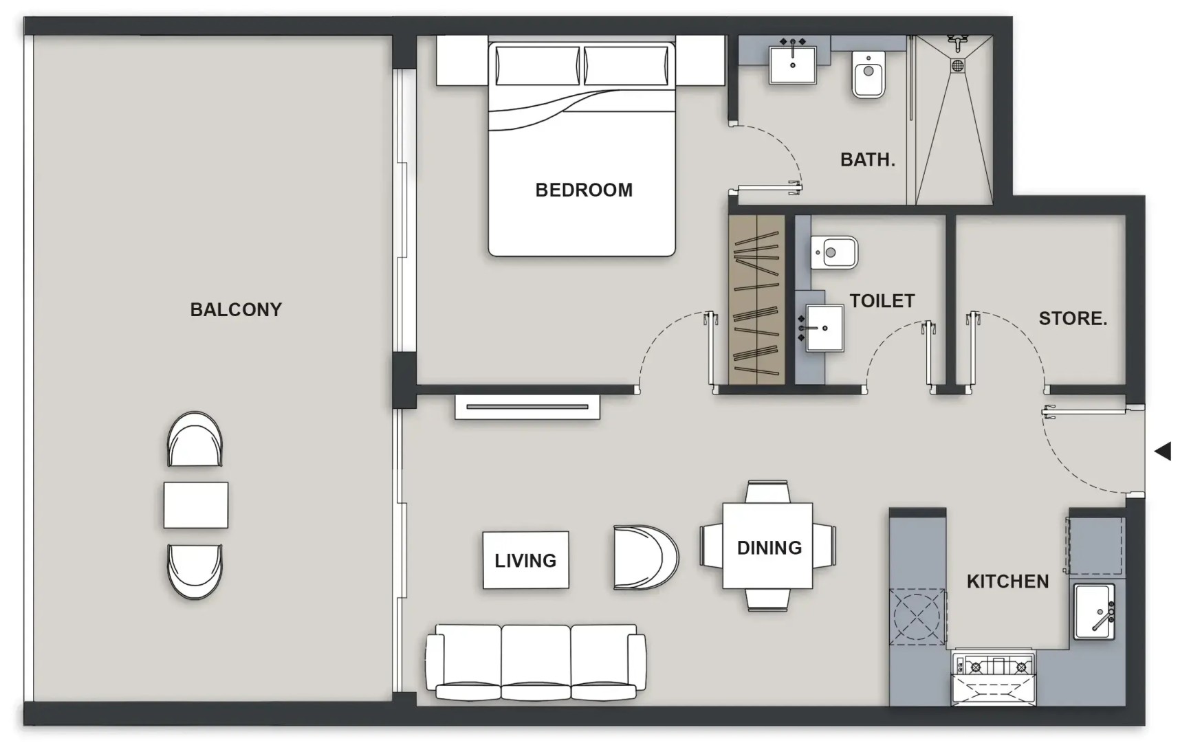 1 Bedroom in Maison Elysee III