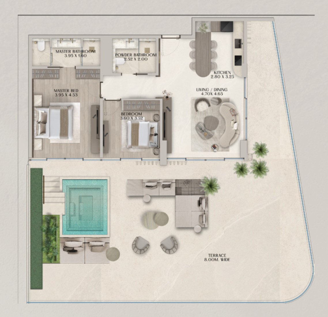 2 Bedrooms in Soleva Beach Residence