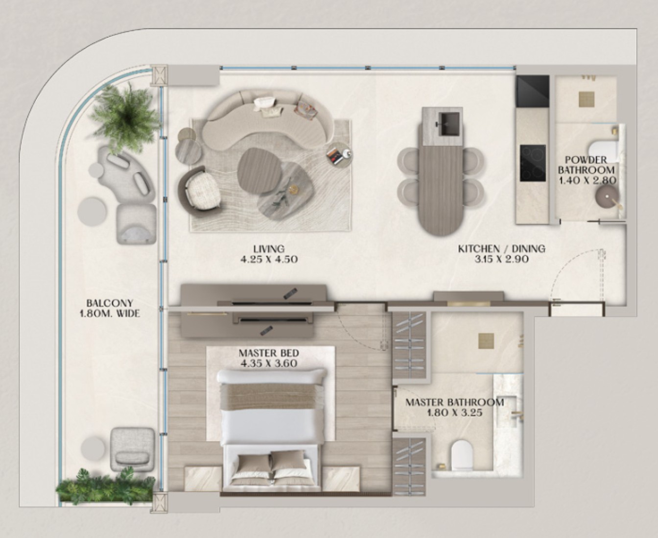 1 Bedroom in Soleva Beach Residence