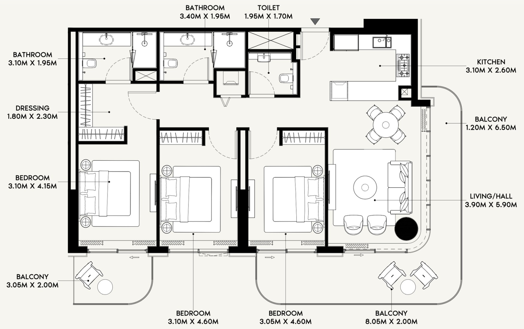 3 Bedrooms in Azizi Venice 13