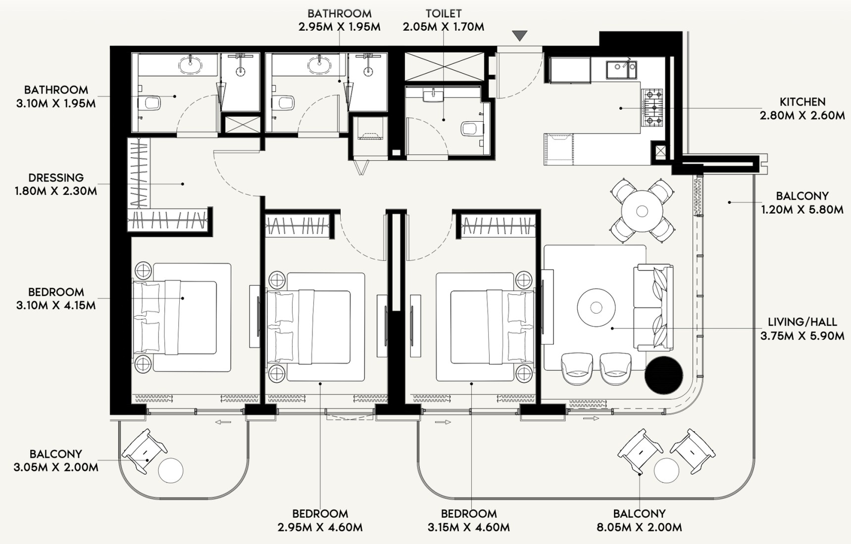 3 Bedrooms in Azizi Venice 13