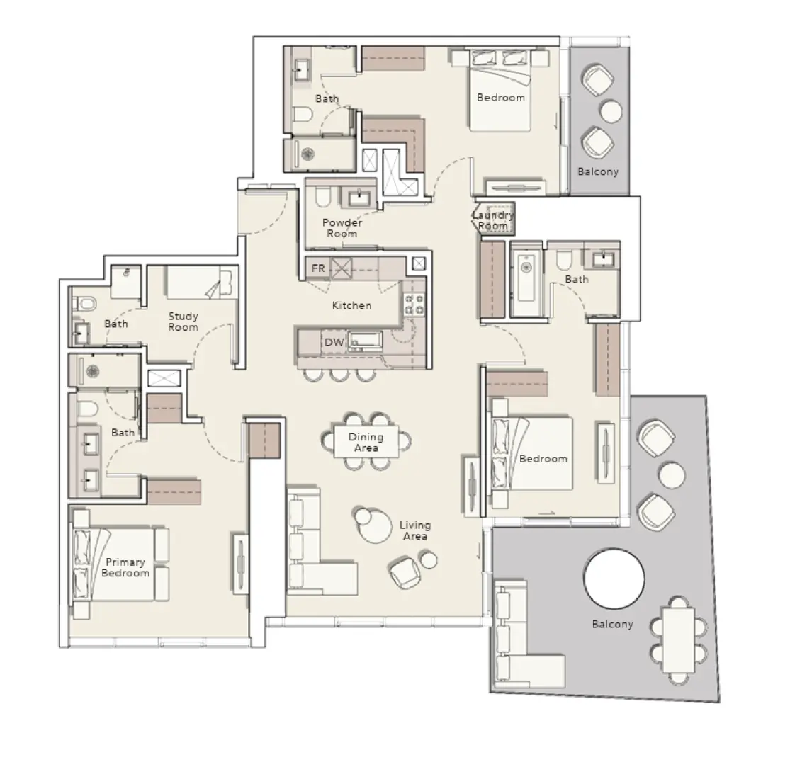 3 Bedrooms in Mercer House