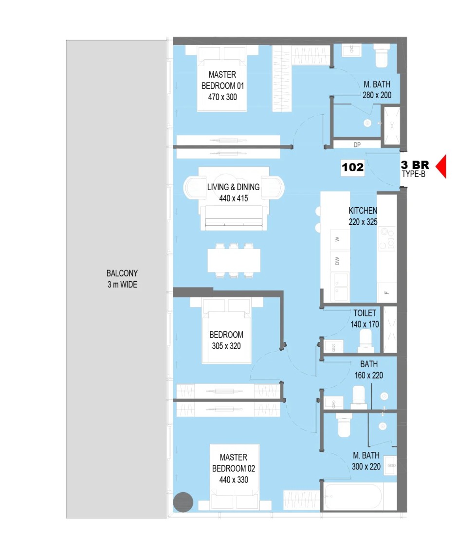 3 Bedrooms in Sensi