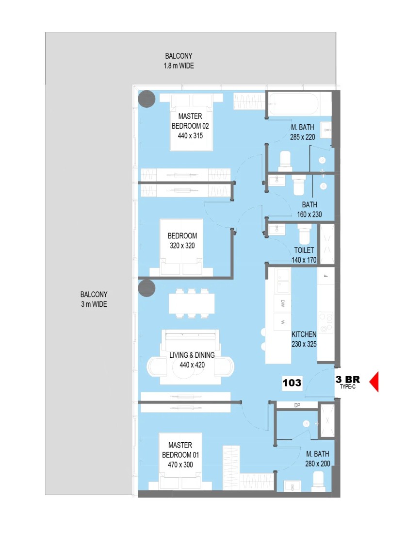 3 Bedrooms in Sensi