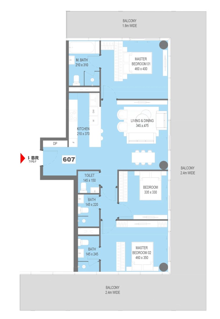 3 Bedrooms in Sensi