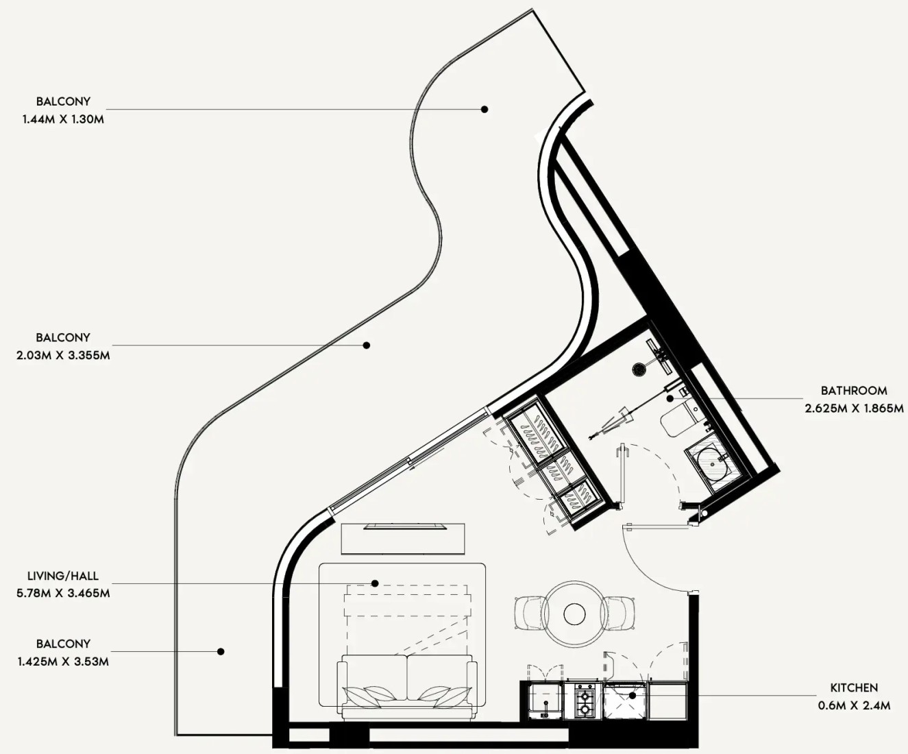 Studio in Azizi Rose