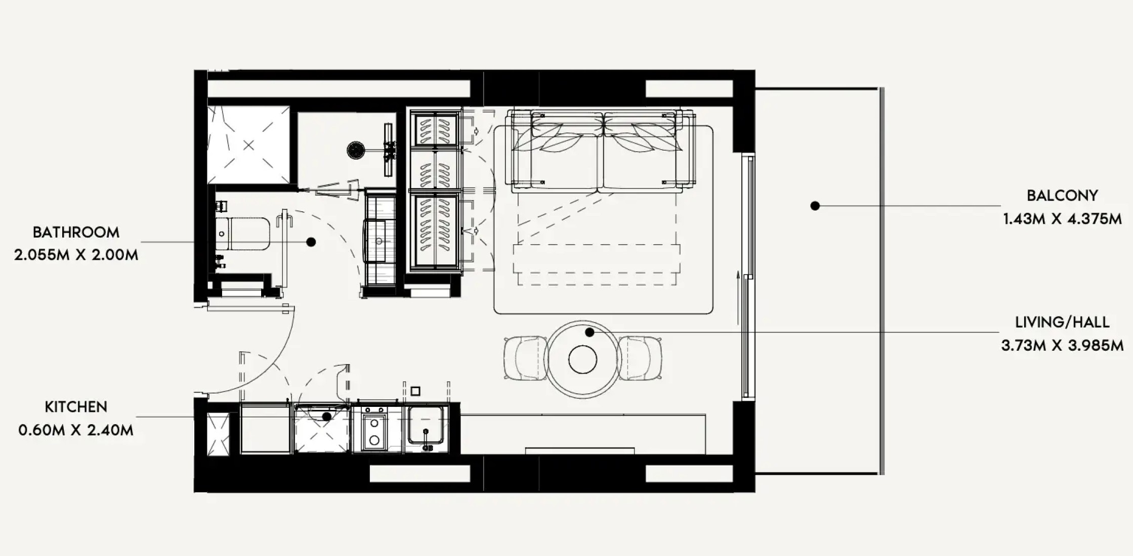 Studio in Azizi Rose
