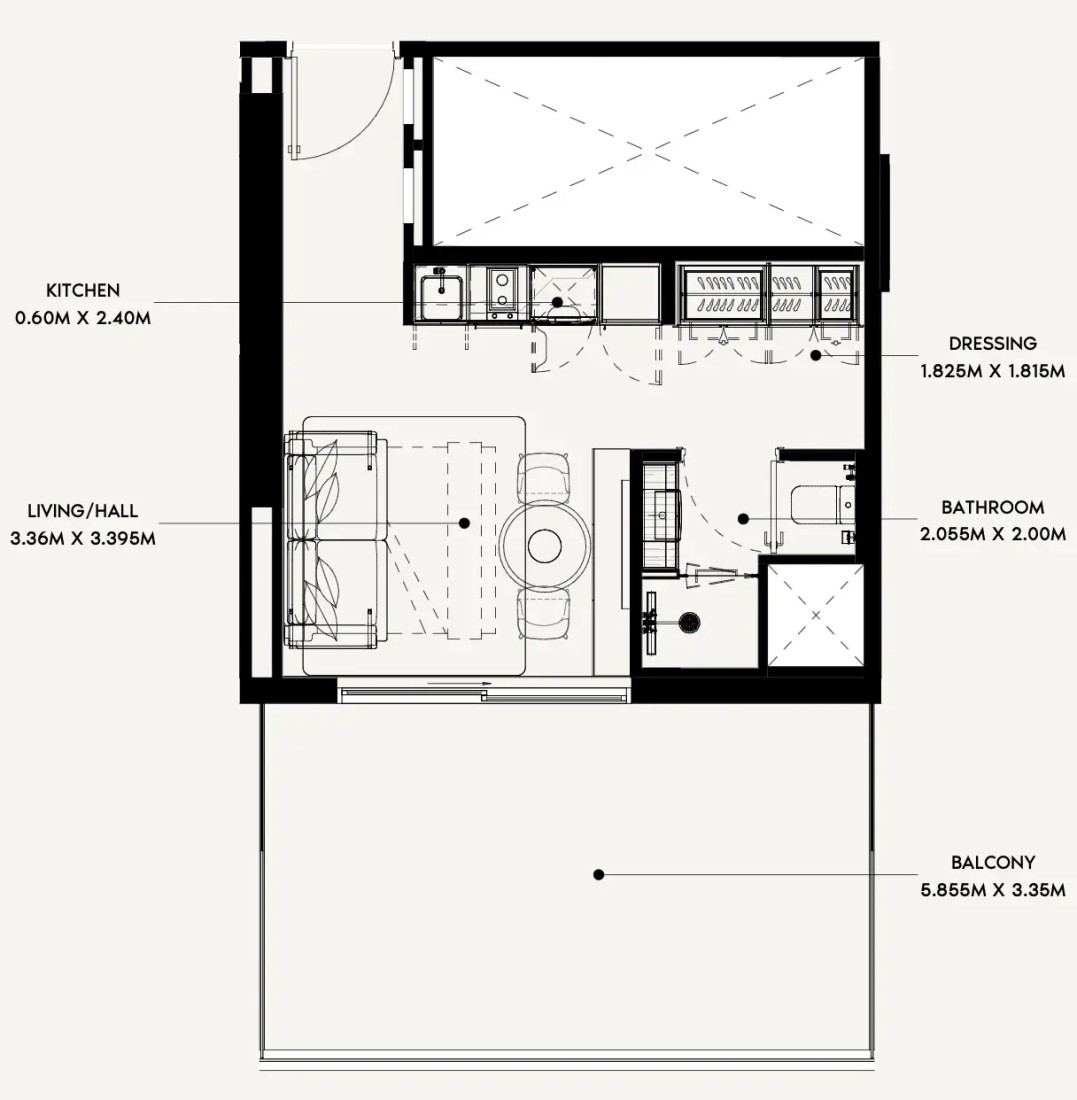 Studio in Azizi Rose