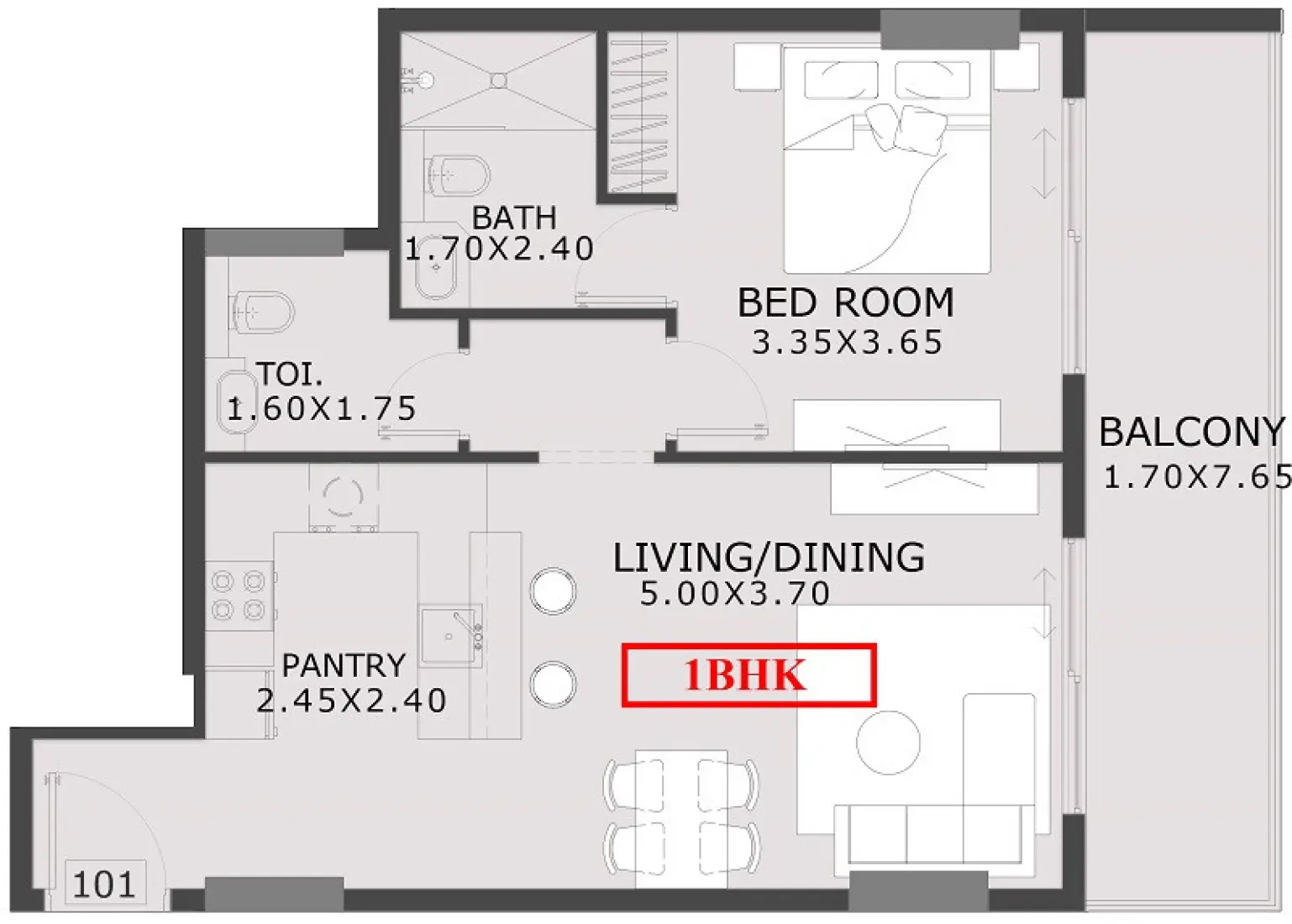 1 Bedroom in 27 East End Garden Residences