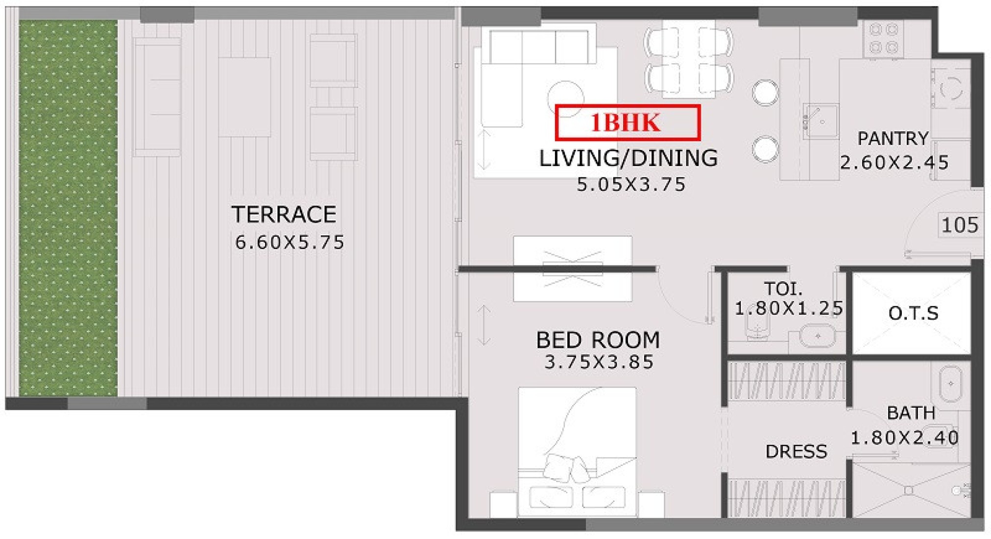 1 Bedroom in 27 East End Garden Residences