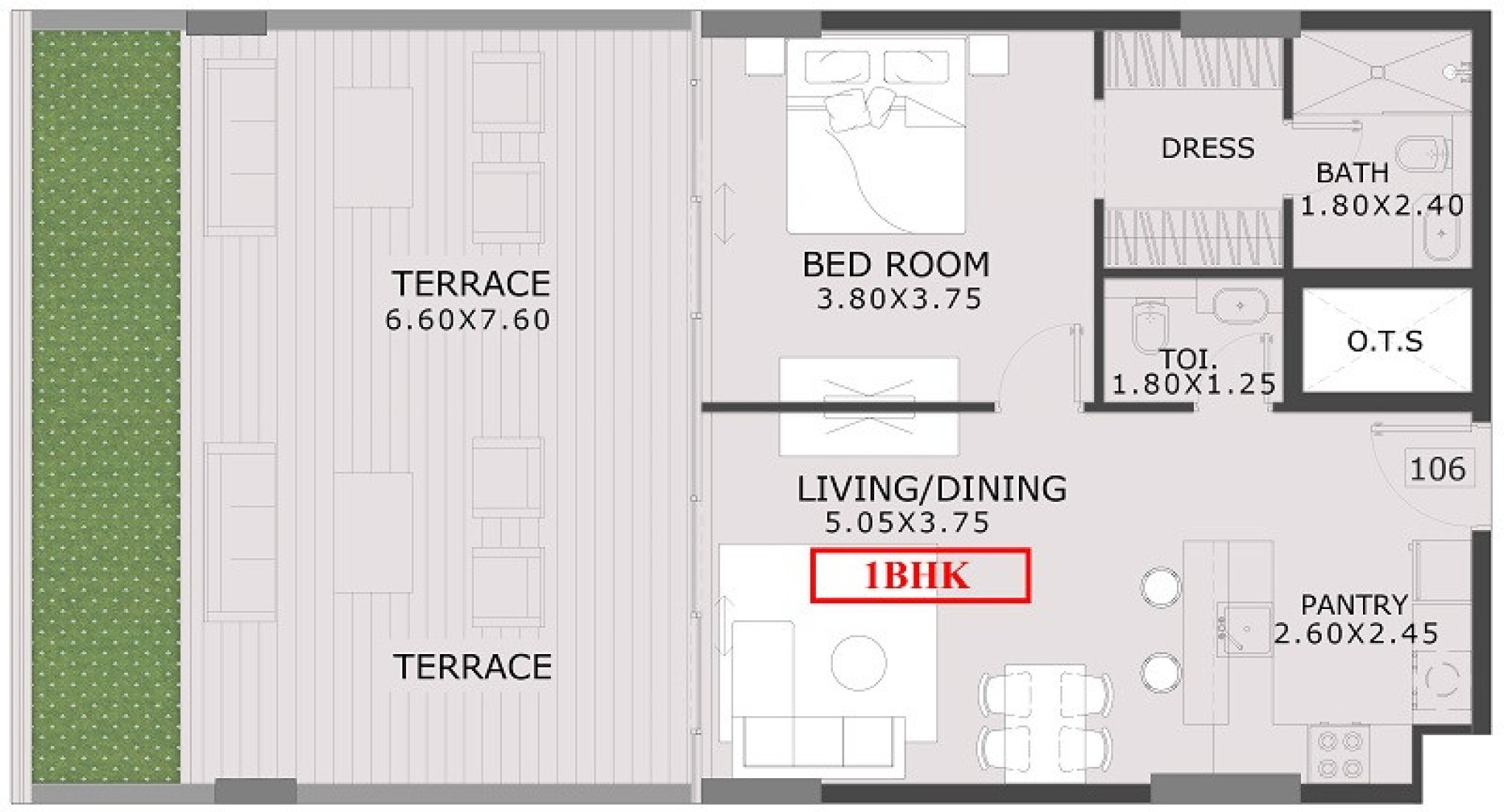1 Bedroom in 27 East End Garden Residences