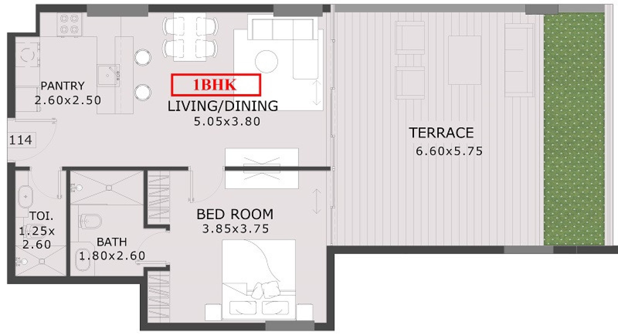 1 Bedroom in 27 East End Garden Residences