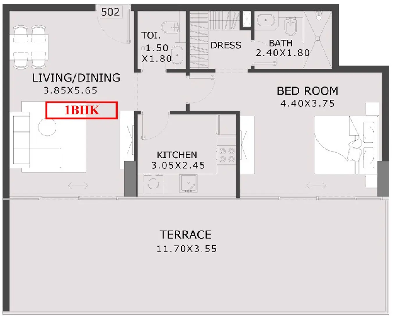 1 Bedroom in 27 East End Garden Residences