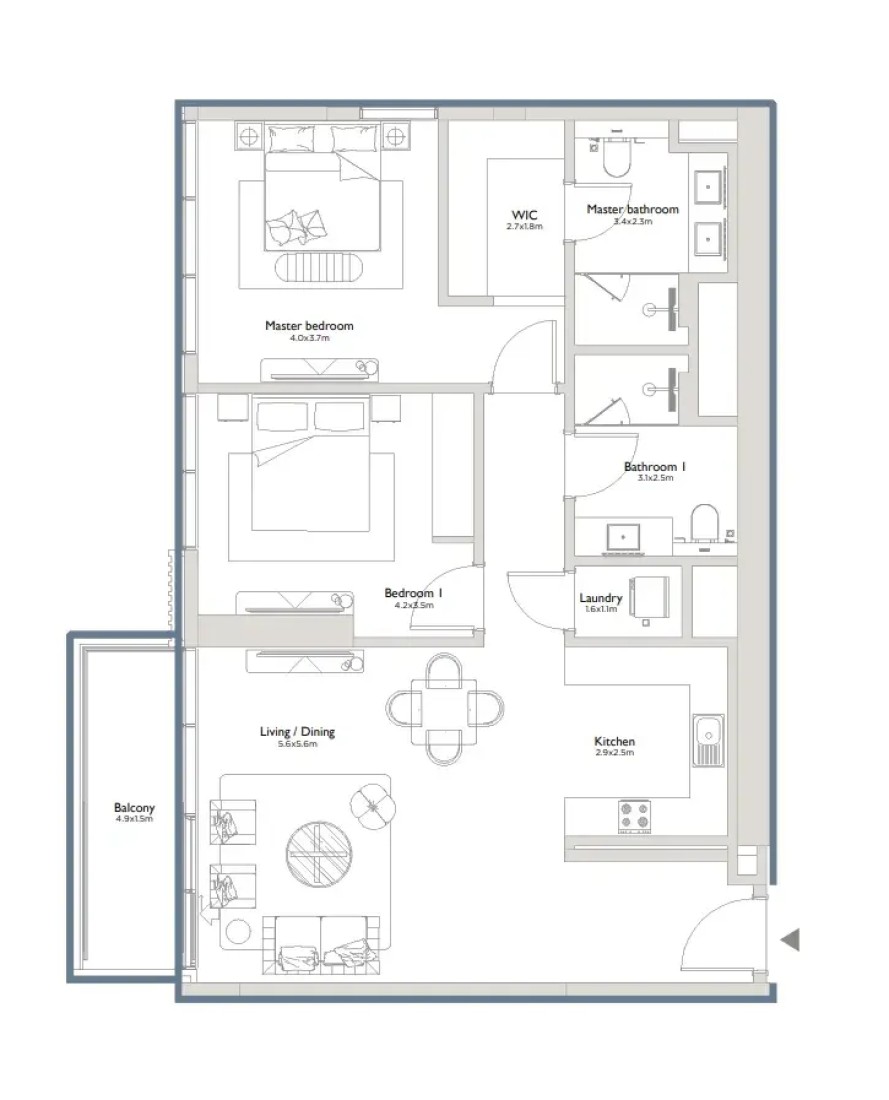 2 Bedrooms in Serenia District East Residences
