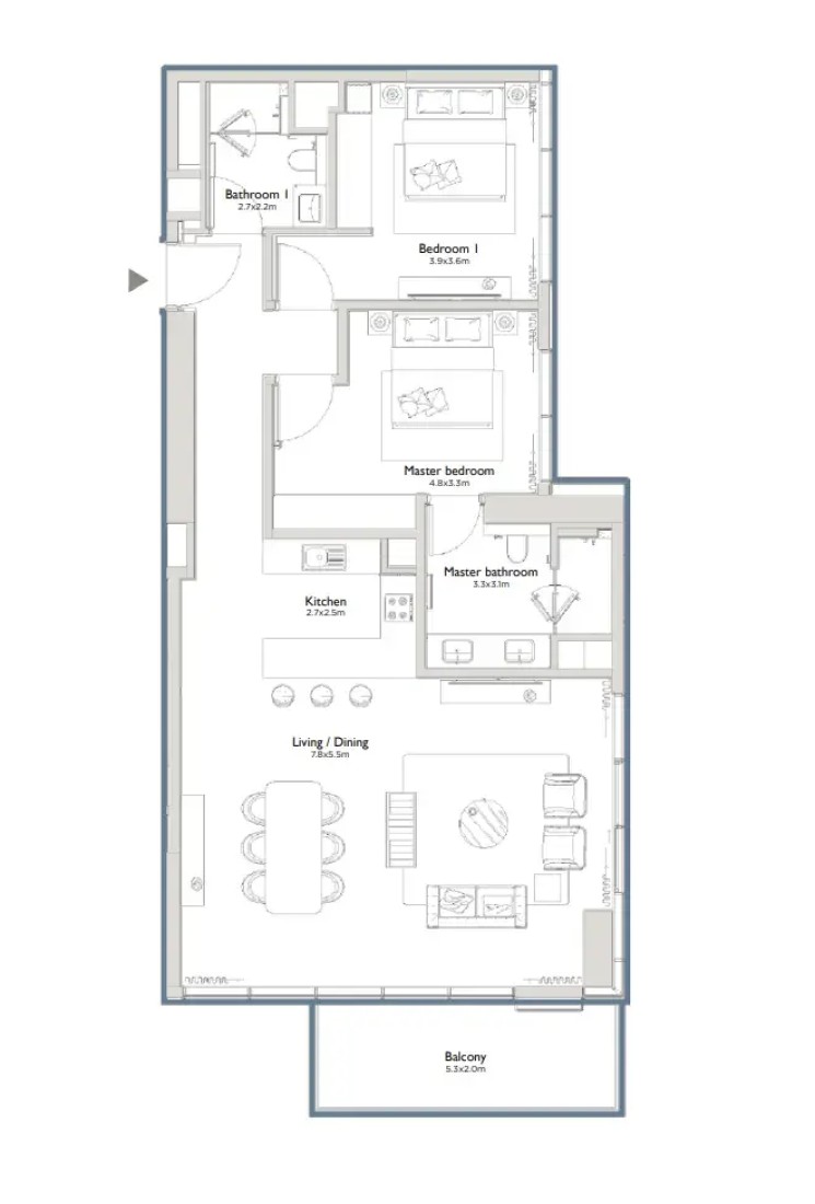 2 Bedrooms in Serenia District East Residences