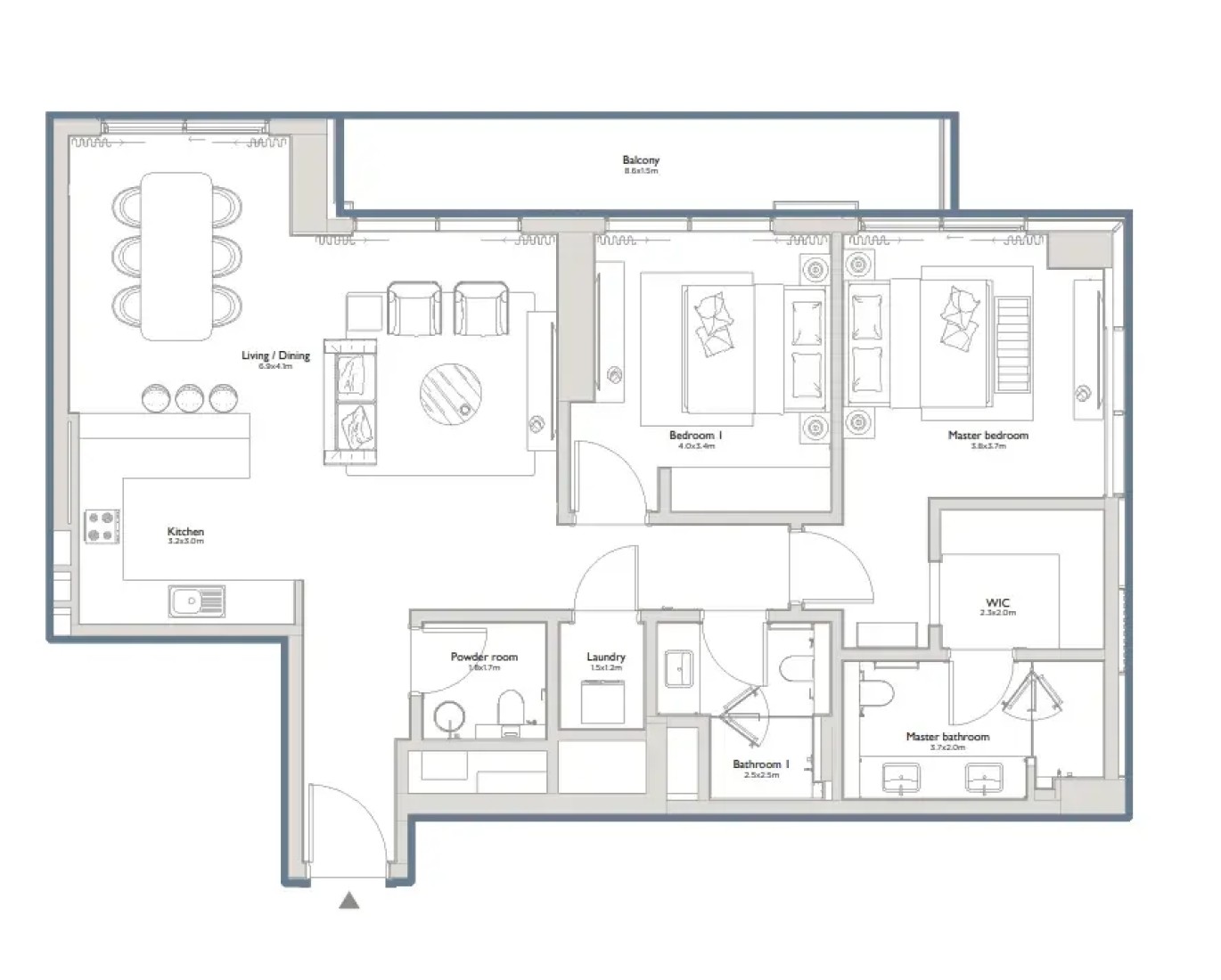 2 Bedrooms in Serenia District East Residences
