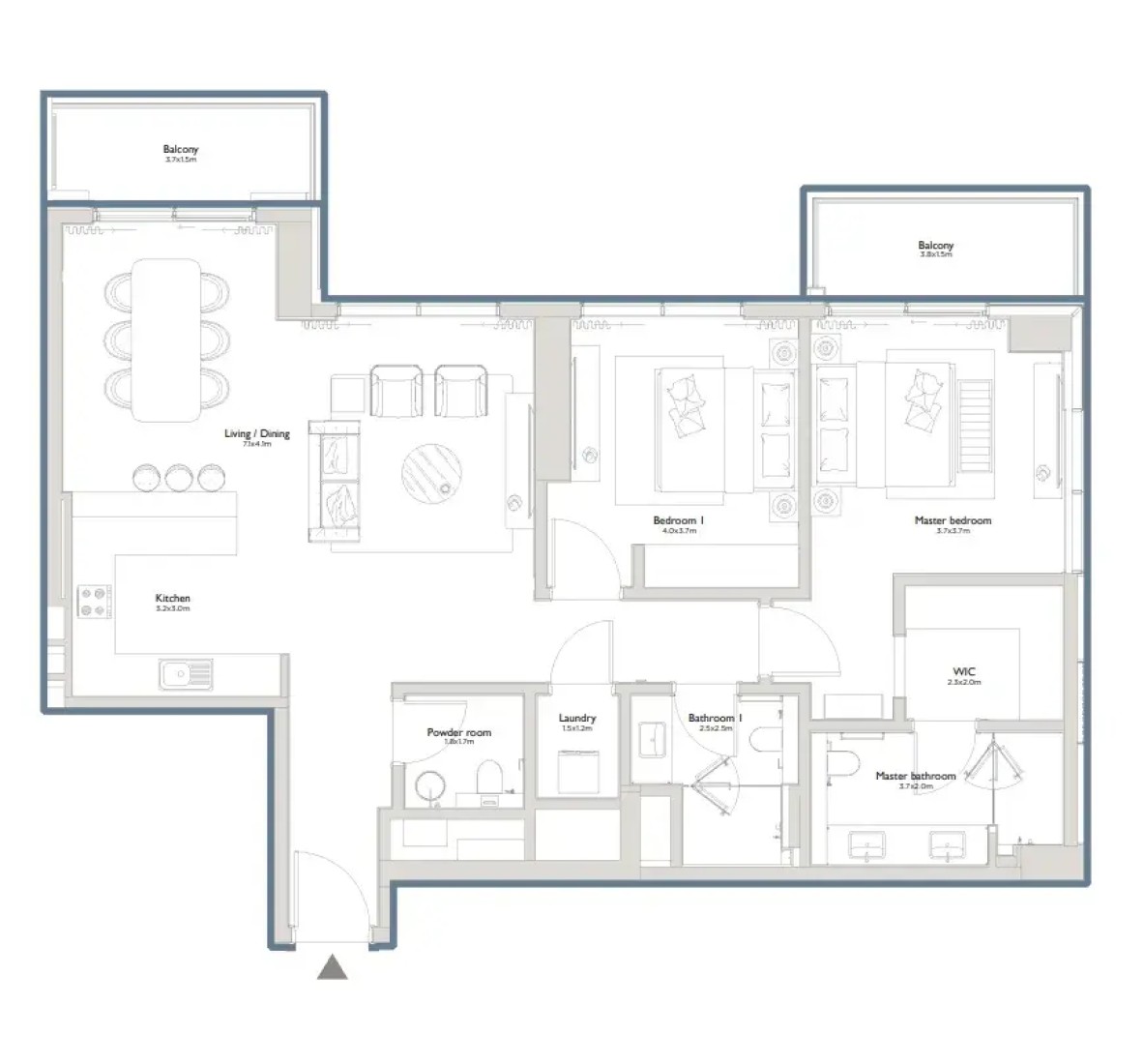 2 Bedrooms in Serenia District East Residences