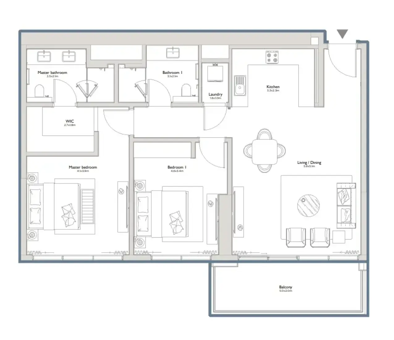 2 Bedrooms in Serenia District East Residences