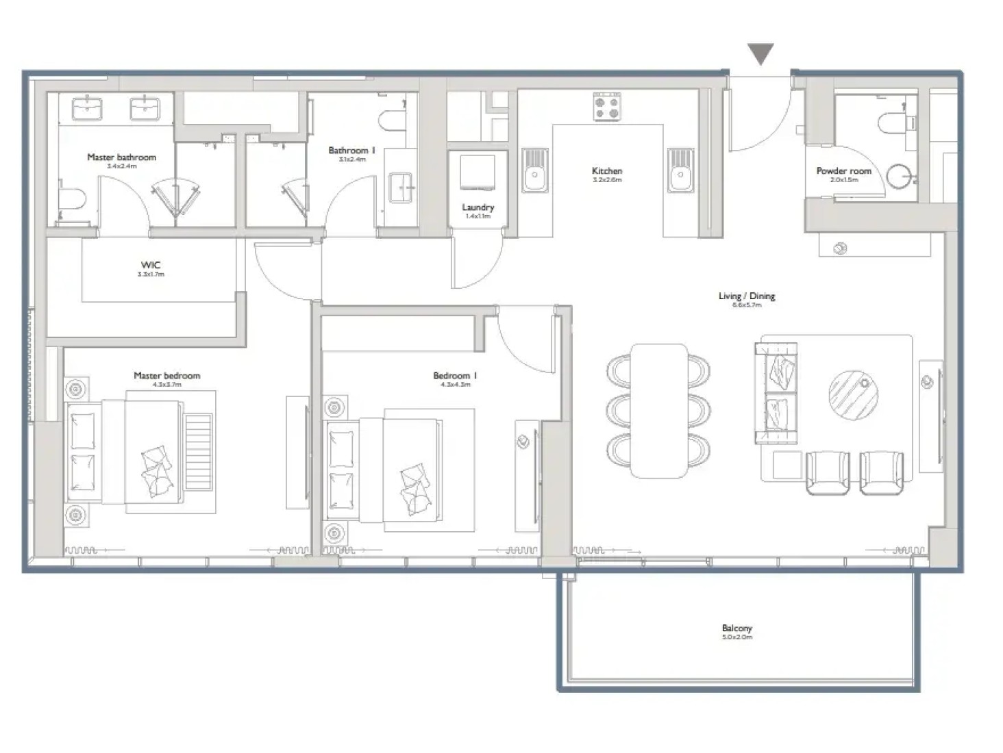 2 Bedrooms in Serenia District East Residences