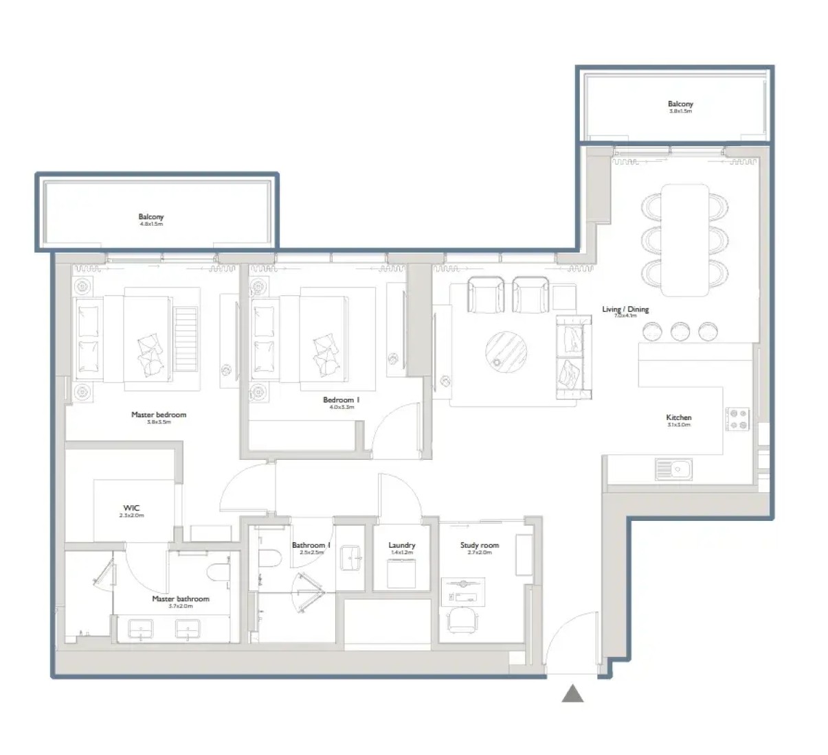 2 Bedrooms in Serenia District East Residences