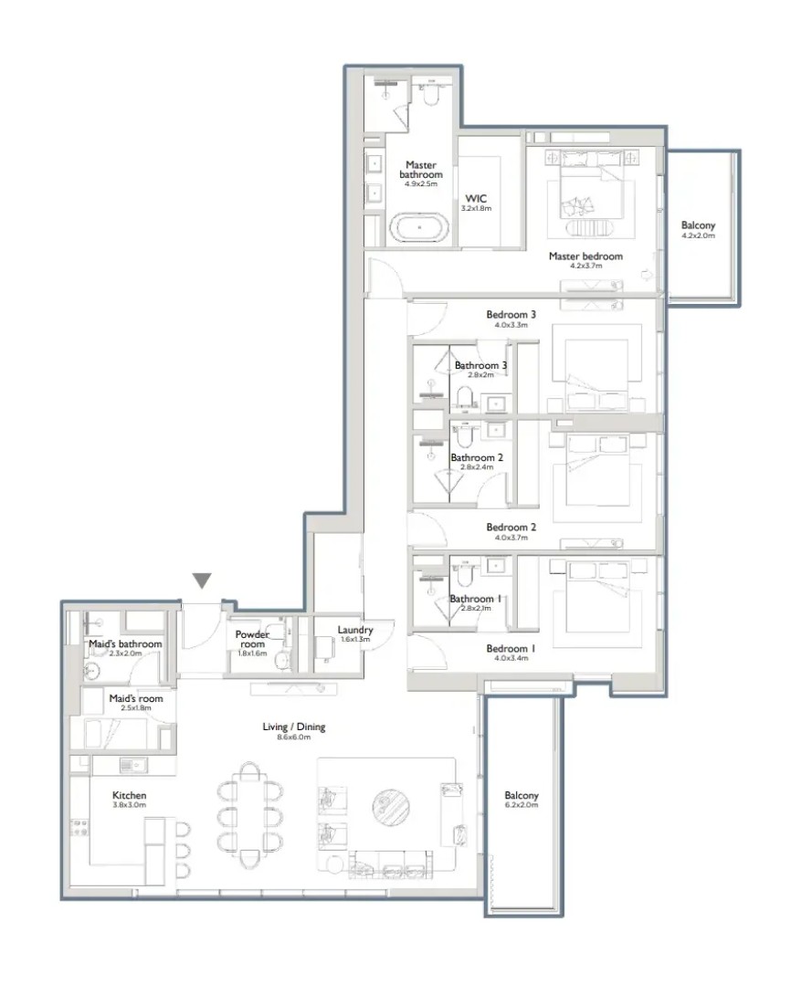 4 Bedrooms in Serenia District East Residences