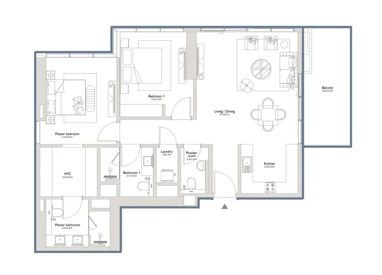 2 Bedrooms in Serenia District East Residences