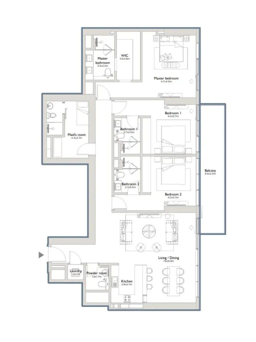 3 Bedrooms in Serenia District East Residences