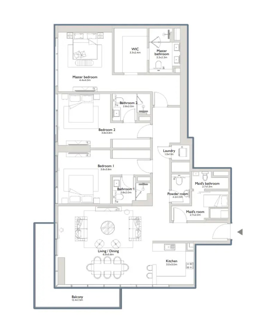 3 Bedrooms in Serenia District East Residences