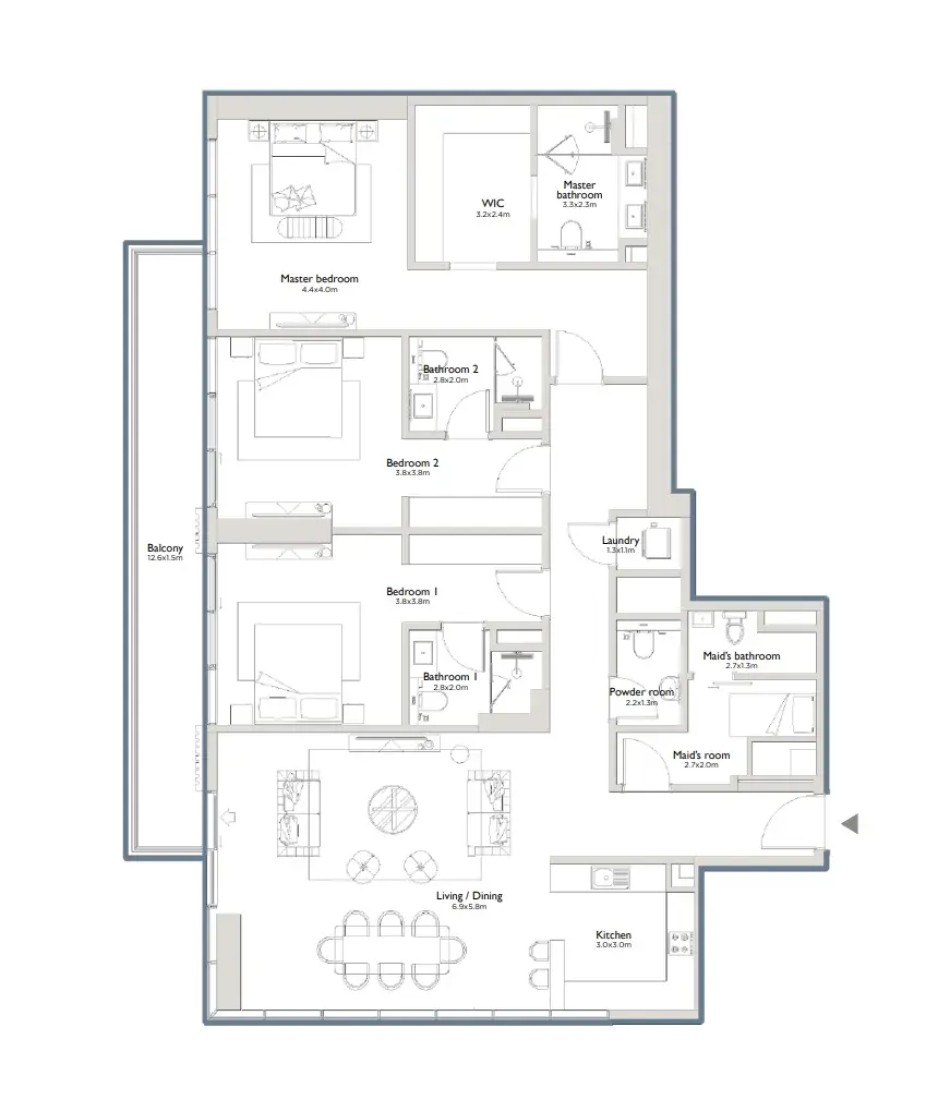 3 Bedrooms in Serenia District East Residences