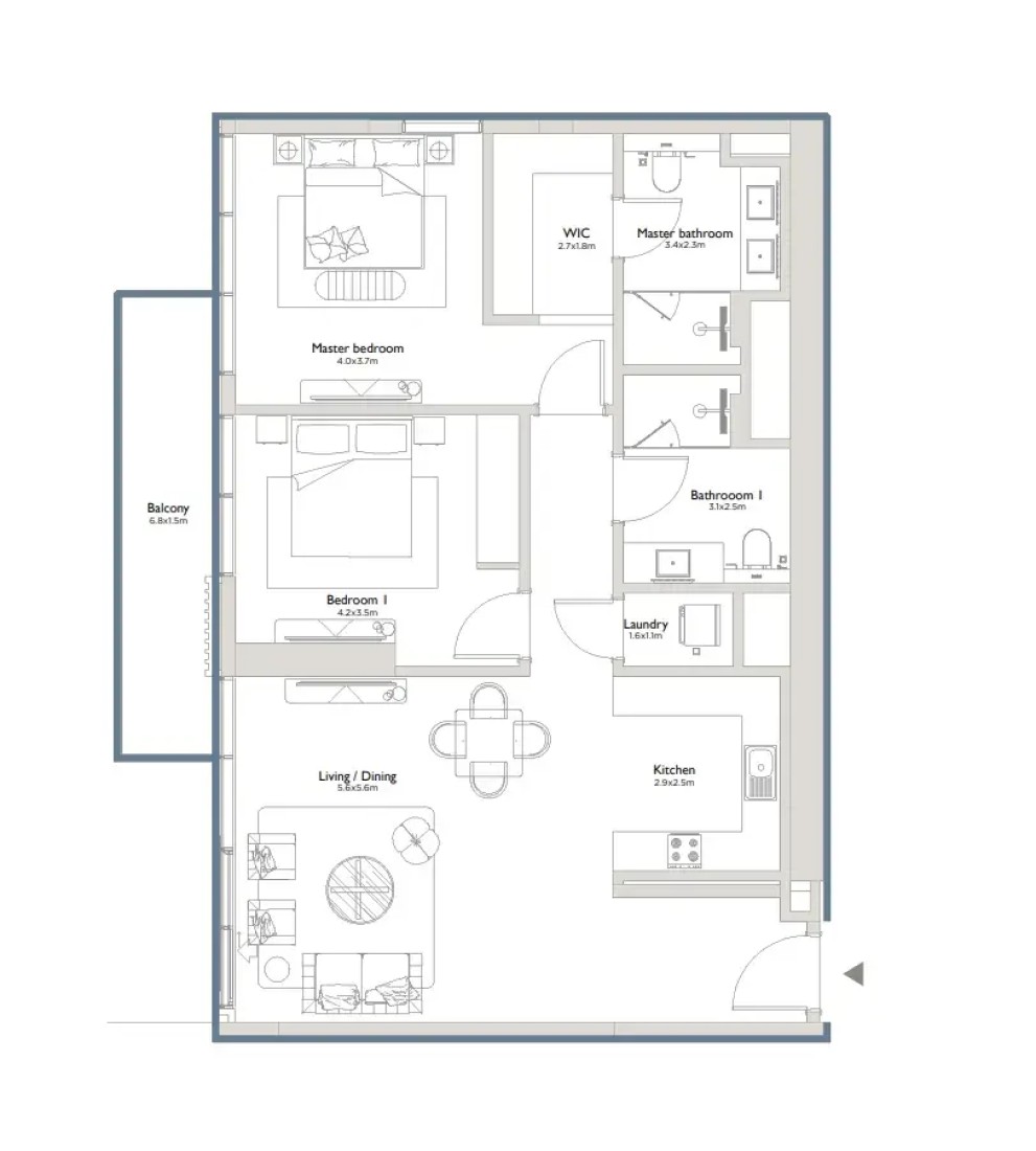 2 Bedrooms in Serenia District East Residences