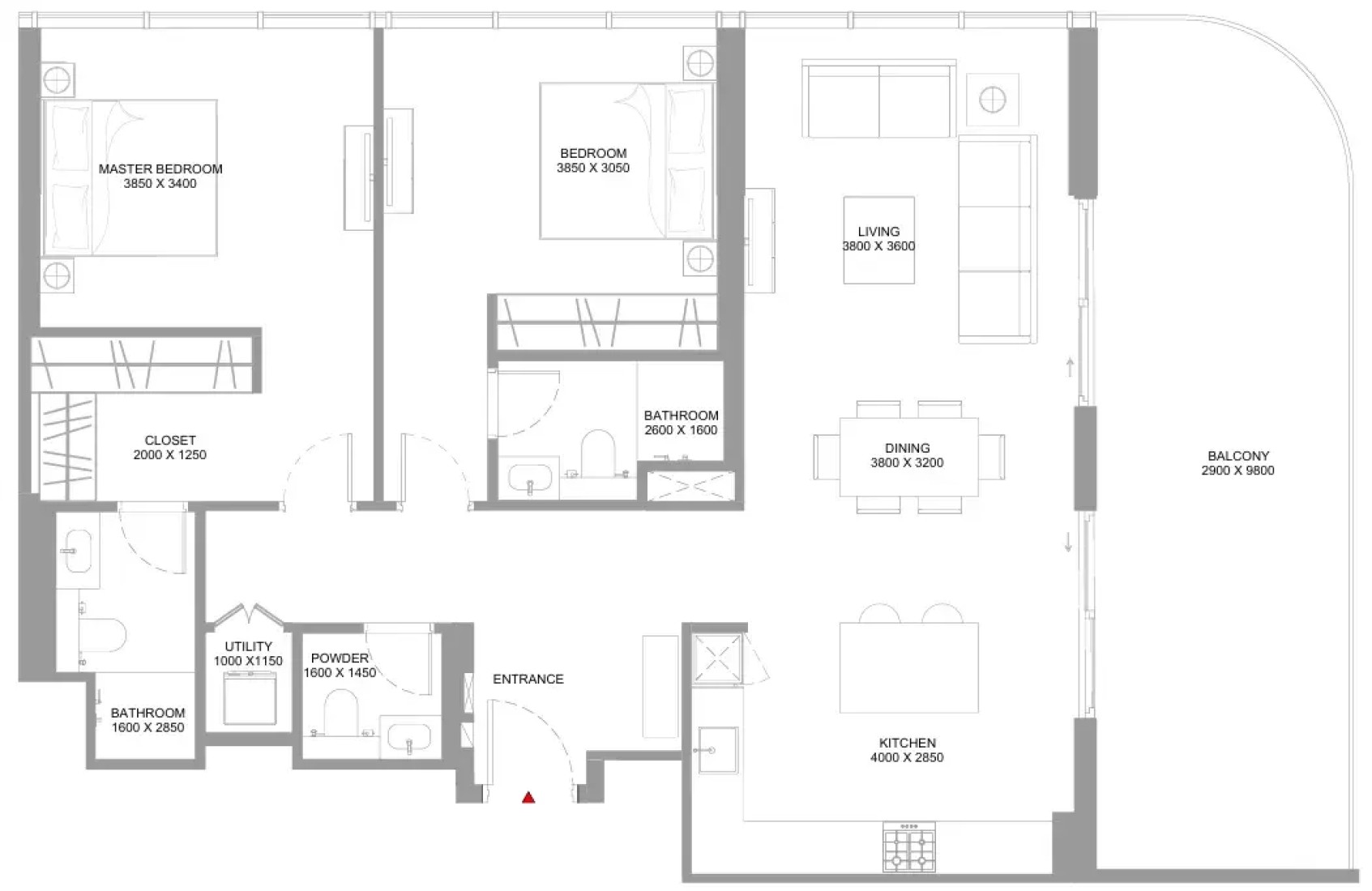 2 Bedrooms in Capeside Marina Residences