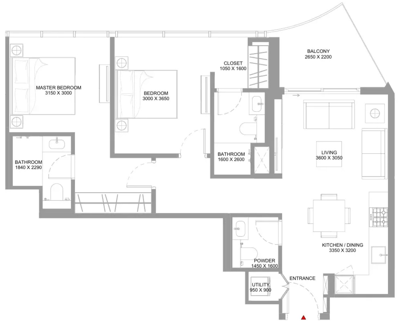 2 Bedrooms in Capeside Marina Residences