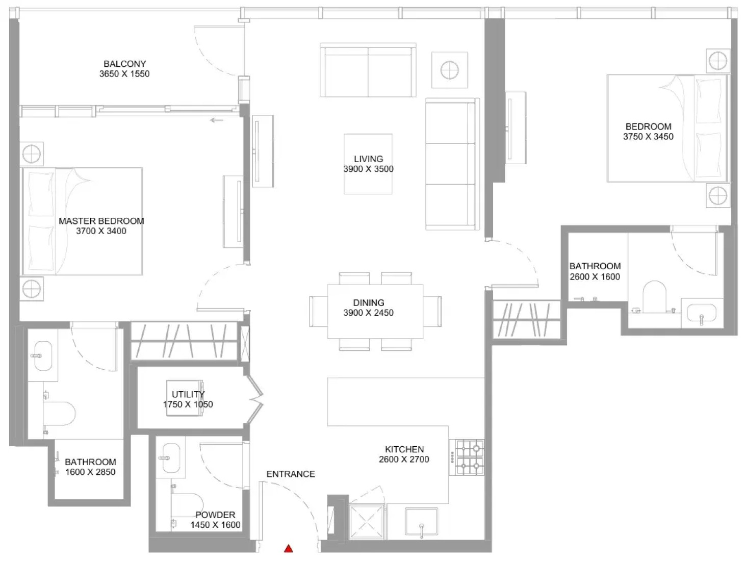 2 Bedrooms in Capeside Marina Residences