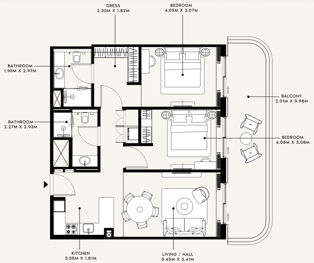 2 Bedrooms in Azizi Venice 16