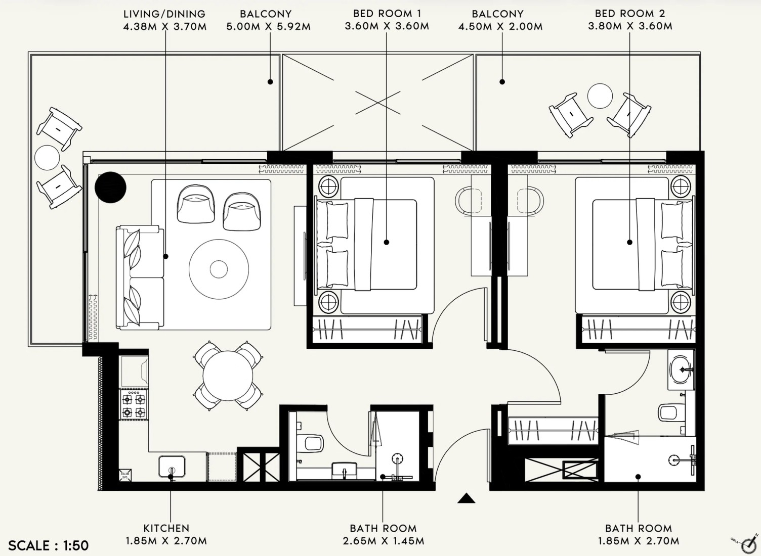 2 Bedrooms in Azizi Venice 14