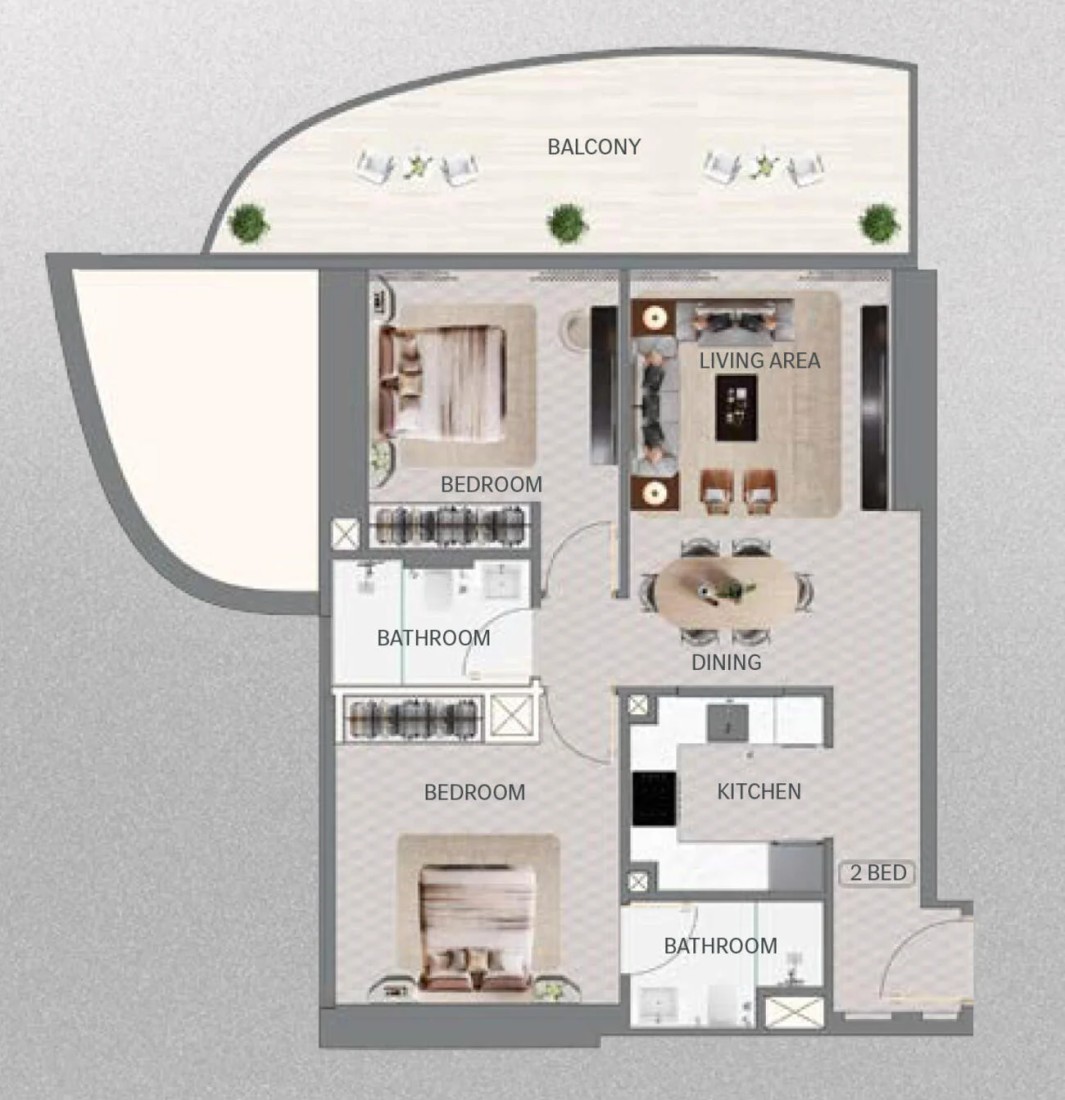2 Bedrooms in Project Maybach
