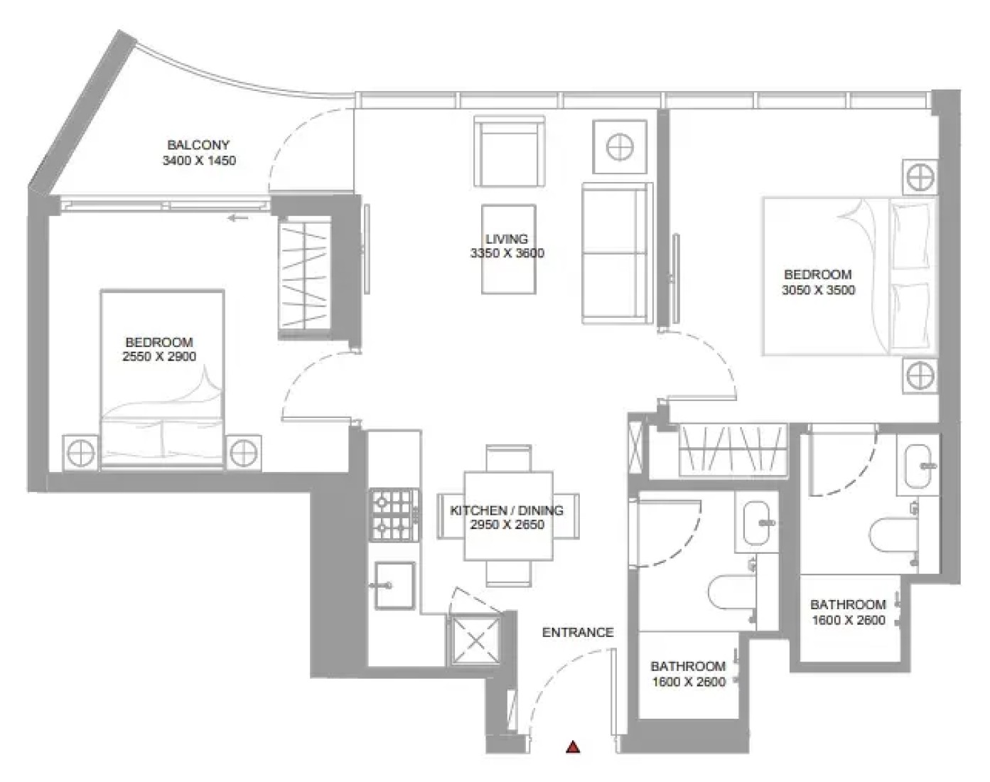 2 Bedrooms in Canalside Marina Residences