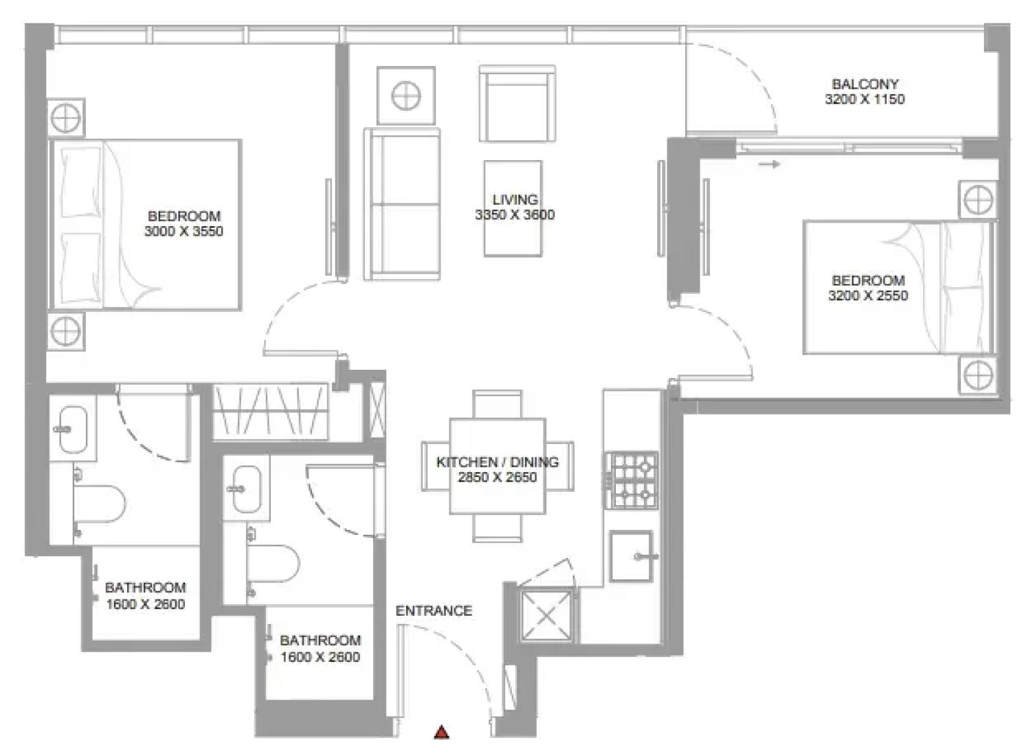 2 Bedrooms in Canalside Marina Residences