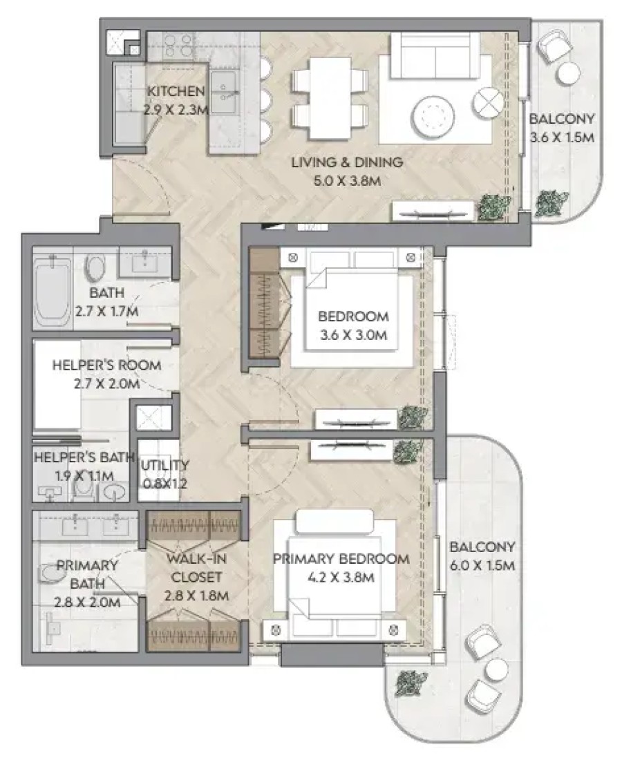 2 Bedrooms in Nura