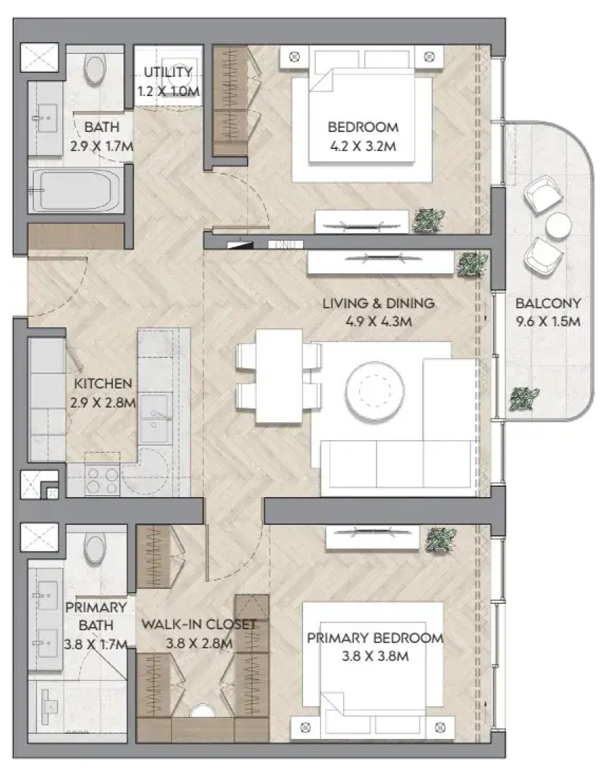 2 Bedrooms in Nura