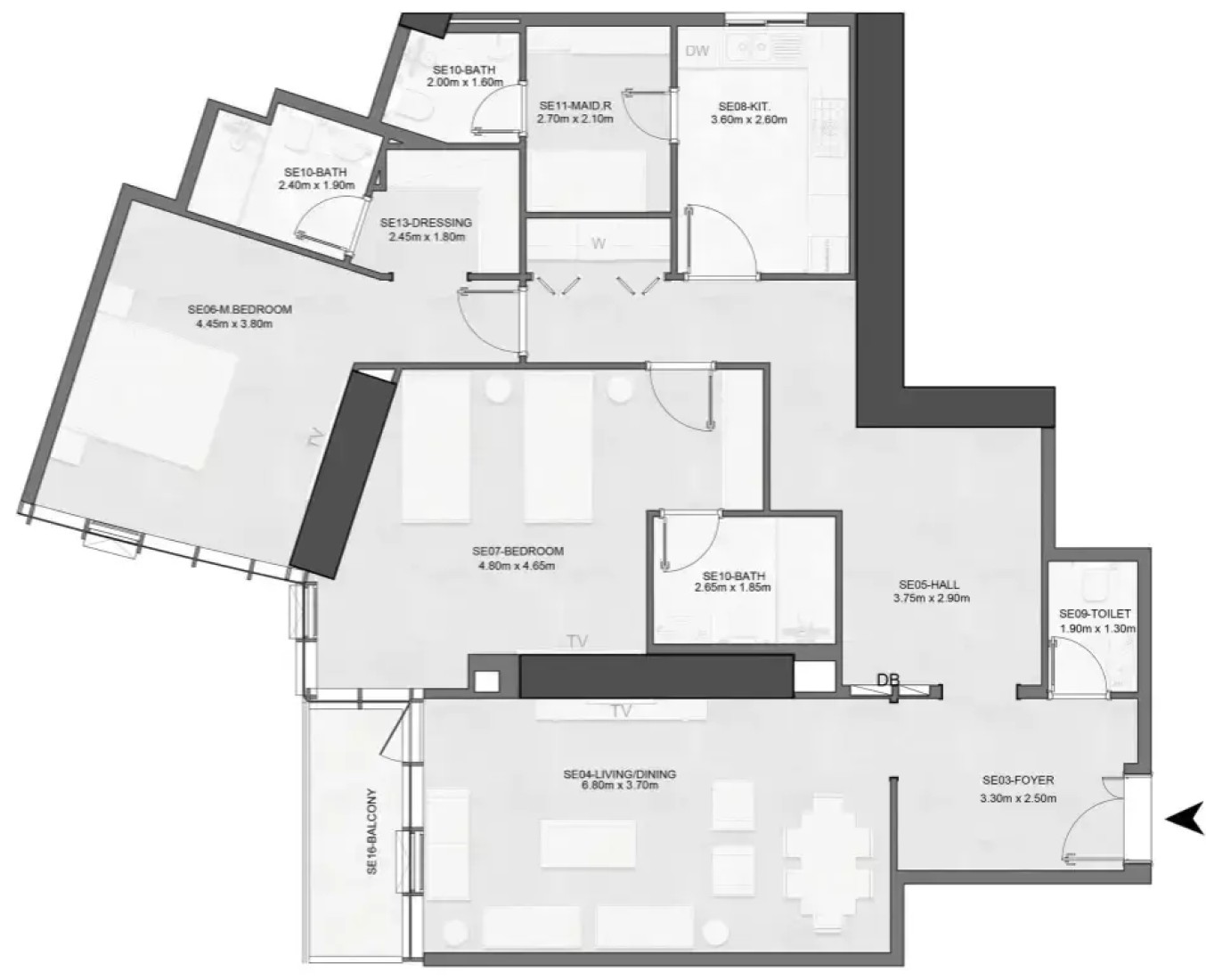 2 Bedrooms in Joud Tower