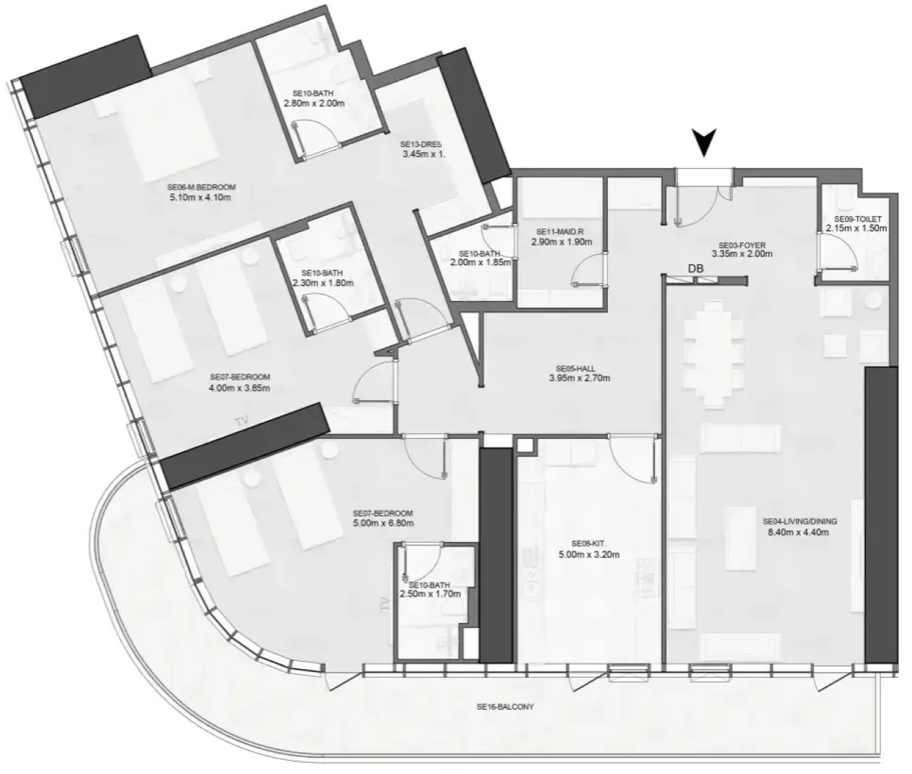 3 Bedrooms in Joud Tower
