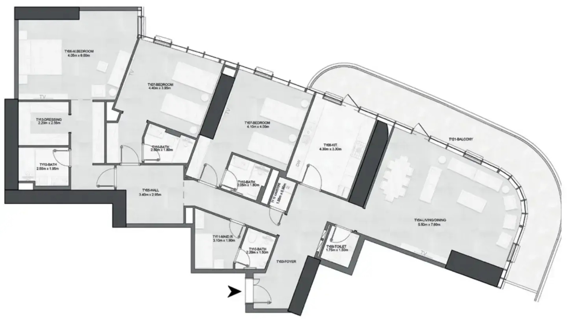 3 Bedrooms in Joud Tower
