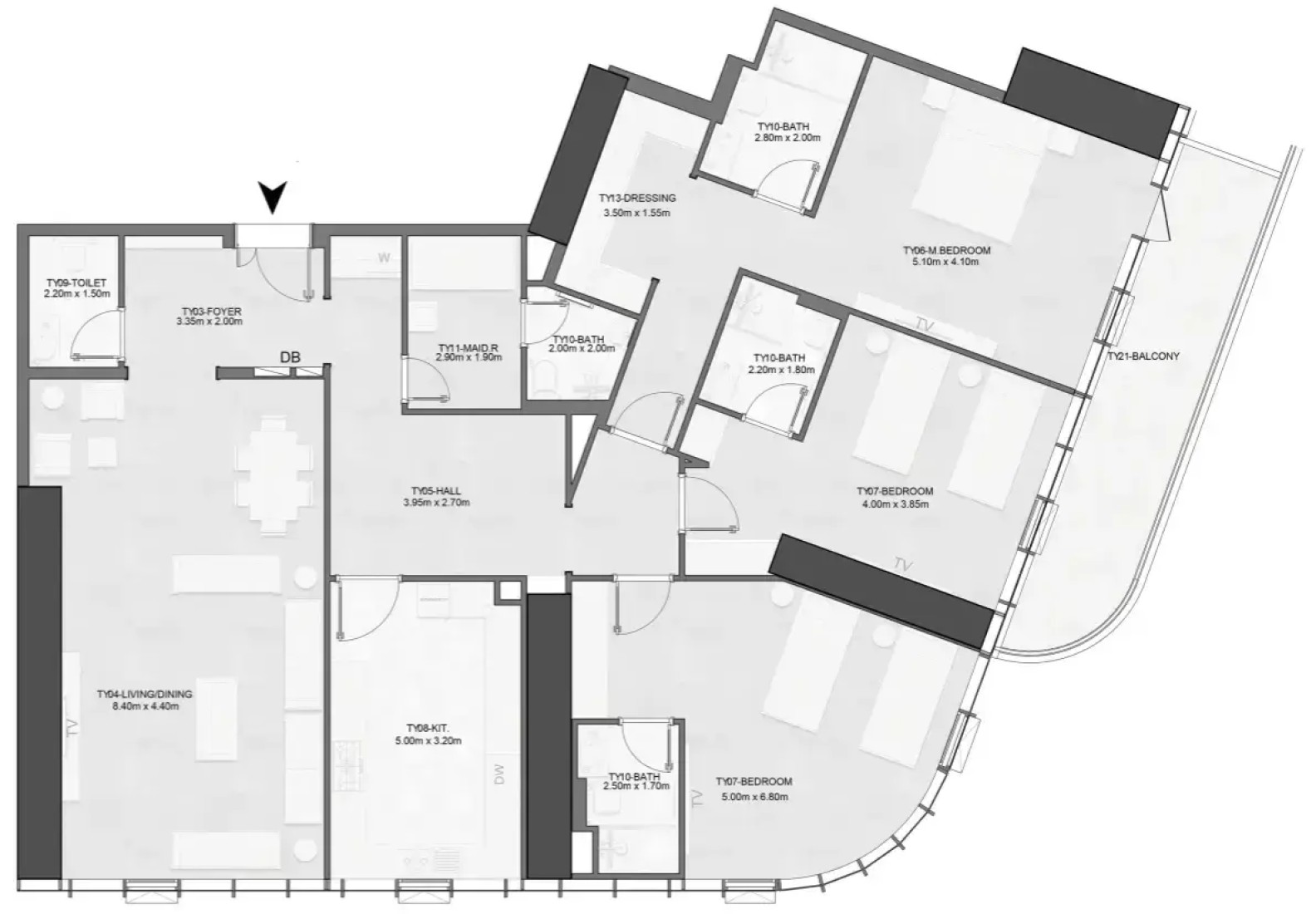 3 Bedrooms in Joud Tower