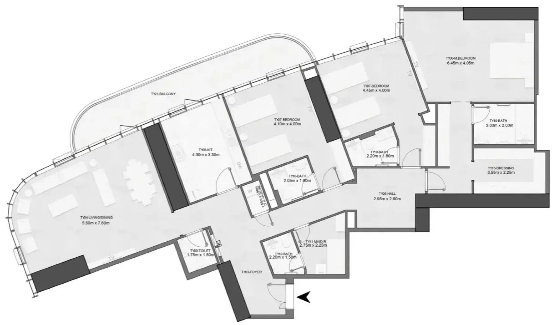 3 Bedrooms in Joud Tower