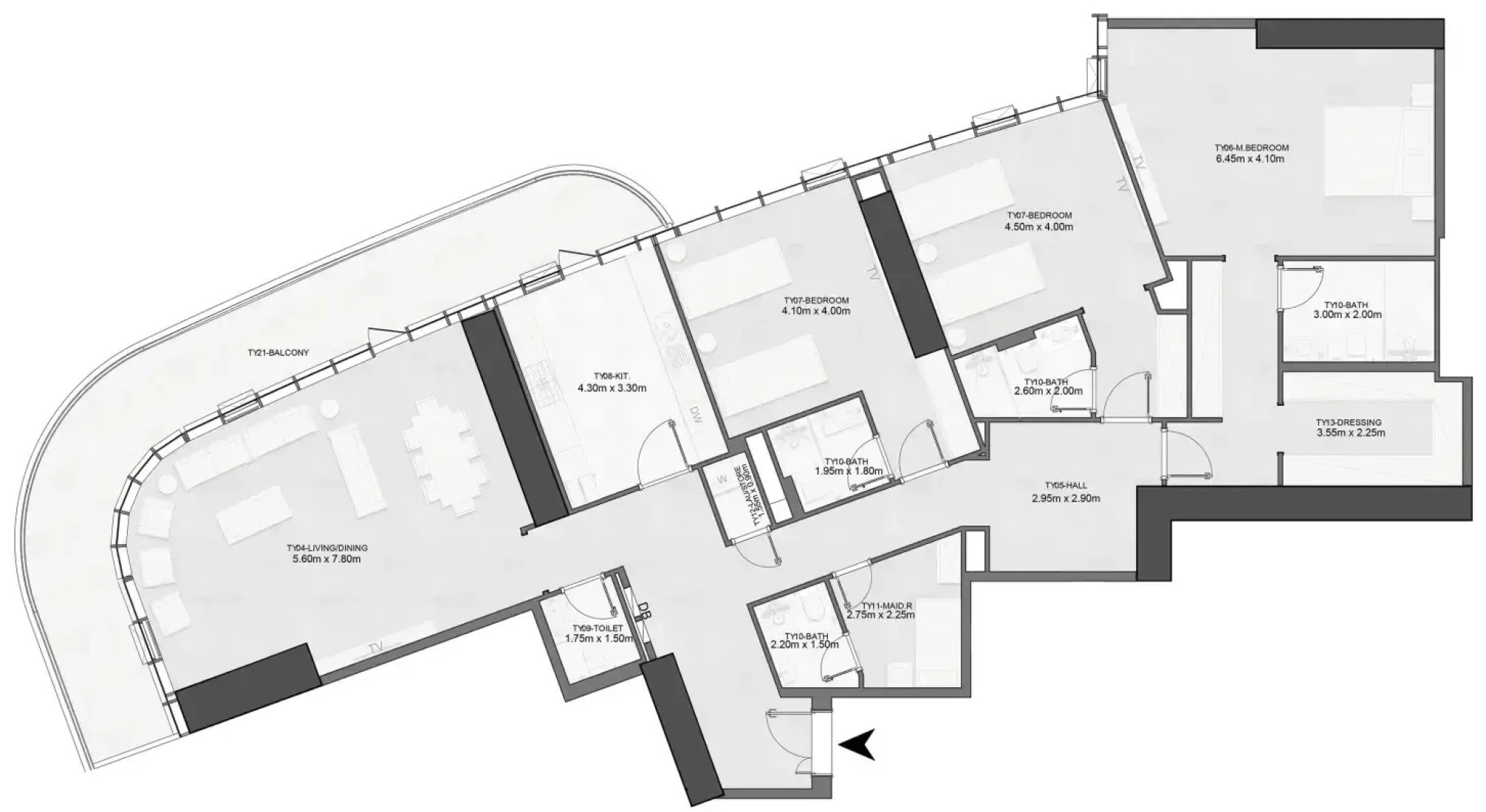 3 Bedrooms in Joud Tower